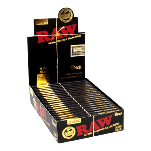 Papeles Raw Black 1 1 4