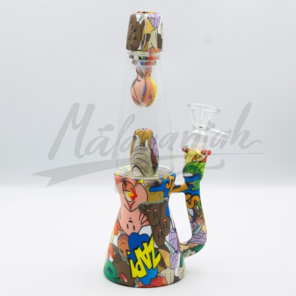 Bong Silicona Y Cristal Estampado. 2