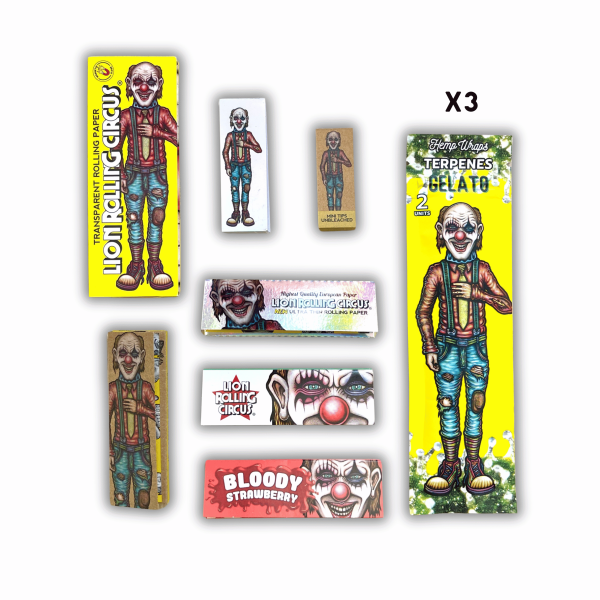 Kit Real Fan Málaganjah Lion Rolling Circus Papeles Celulosa Papel sabor Hemp Wrap Blunt