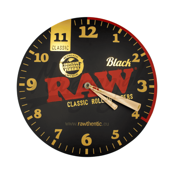 Raw Wall Clock Negro Málaganjah