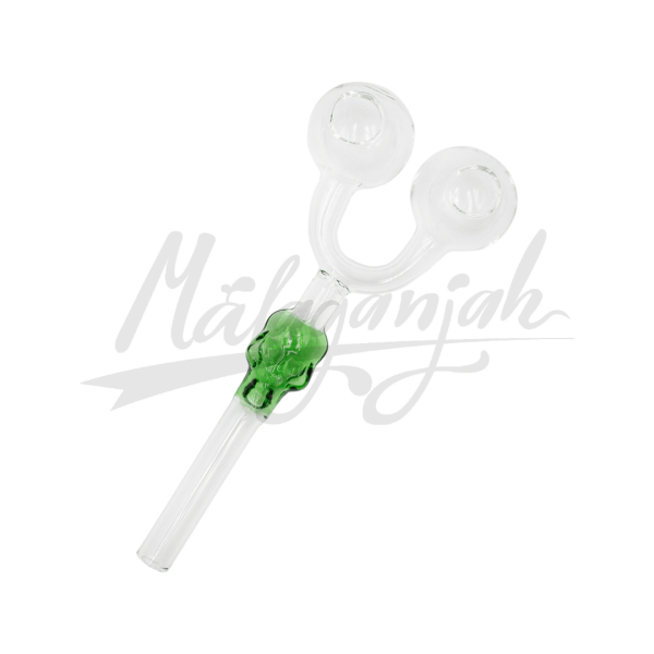 Pipa Vidrio Wax Doble Calavera Málaganjah Verde