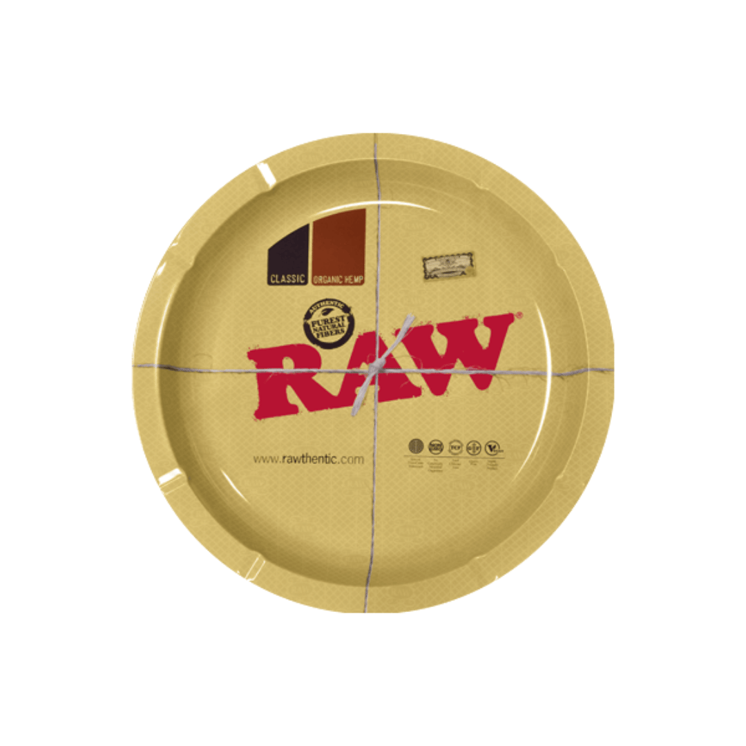 Raw Metal Round Rolling Tray